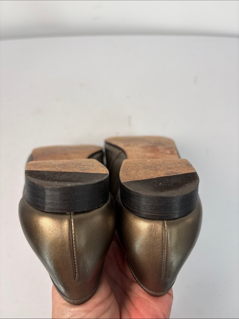 🍎 Enzo Angiolini Metallic Bronze Leather Loafers - Picture 7 of 8